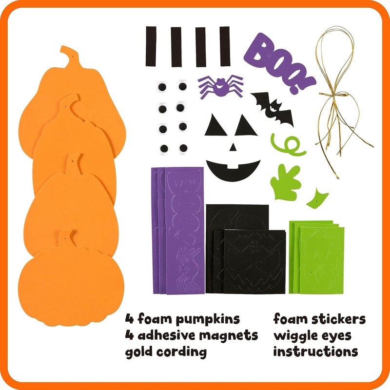 READY 2 LEARN Create Your Own Halloween Pumpkins | Set of 4 | Halloween Crafts for Kids Ages 4-8 | DIY Party Favors, Ornaments, Magnets and Decor - Image 2